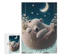 Rompecabezas 300 PCS para Adolescentes Polar Bear Dreams in Moonlit Sky Rompecabezas Juegos Relajantes Mejora La Memoria Oferta como Regalos para Toda La Familia 300 PCS