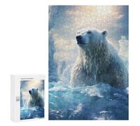 Rompecabezas 300 PCS para Adolescentes Polar Bear in Ice World Rompecabezas para Adultos Juego Práctico Decoración del Hogar Cumpleaños Y Navidad 300 PCS