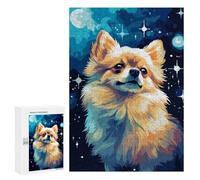 Rompecabezas 300 PCS para Adolescentes Pomeranian Dog Pixel Art Rompecabezas para Adultos Juego Práctico Decoración del Hogar Cumpleaños Y Navidad 300 PCS