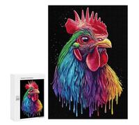 Rompecabezas 300 PCS para Adolescentes Pop Art Rainbow Rhode Island Red Rooster Rompecabezas para Adultos Juego Práctico Pero Divertido Y Humorístico Regalo De Cumpleaños, Regalos, 300 PCS