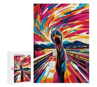 Rompecabezas 300 PCS para Adolescentes Pop Art Vision of The Scream Rompecabezas DIY Juguetes Una Obra De Arte como Regalo para Toda La Familia 300 PCS