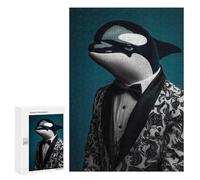 Rompecabezas 300 PCS para Adolescentes Portrait of The Orca in Suit Rompecabezas para Adultos Juego Práctico Arte De Pared Desafiante De Completar 300 PCS