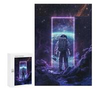 Rompecabezas 300 PCS para Adolescentes Purple Neon Space Portal Rompecabezas para Adultos Juego Familiar Decoración del Hogar para Cumpleaños, Navidad 300 PCS