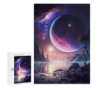 Rompecabezas 300 PCS para Adolescentes Purple Planet Landscape Rompecabezas para Adultos Juguete Decoración De Pared Difícil Difícil Desafiante De Completar 300 PCS