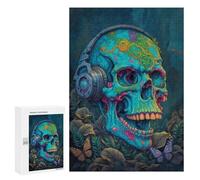Rompecabezas 300 PCS para Adolescentes RAD Skull Music Headphones Rompecabezas para Adultos Juego Práctico Decoración del Hogar Cumpleaños Y Navidad 300 PCS