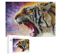 Rompecabezas 300 PCS para Adolescentes Raging Tiger Digital Art Rompecabezas para Adolescentes Juegos Divertidos Ensamblaje De Patrones Ayuda Al Cerebro A Ejercitarse 300 PCS