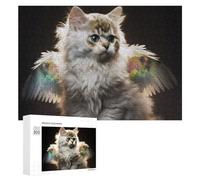 Rompecabezas 300 PCS para Adolescentes Rainbow Angel Cat Wings Rompecabezas para Adultos Juegos Divertidos Una Obra De Arte Ayuda A Ejercitar El Cerebro 300 PCS
