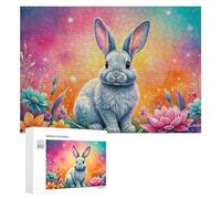 Rompecabezas 300 PCS para Adolescentes Rainbow Bunny Garden Rompecabezas para Adultos Juego De Ingenio Análisis Y Lógica 300 PCS