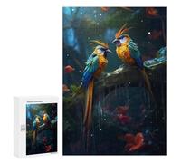 Rompecabezas 300 PCS para Adolescentes Rainy Birds of Paradise Rompecabezas para Adultos Juego Familiar Una Obra De Arte como Regalo para Toda La Familia 300 PCS