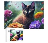 Rompecabezas 300 PCS para Adolescentes Rainy Day Cat Garden Rompecabezas para Adolescentes Juegos Divertidos Ensamblaje De Patrones Ayuda Al Cerebro A Ejercitarse 300 PCS