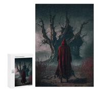 Rompecabezas 300 PCS para Adolescentes Red Cloak in The Haunted Forest Rompecabezas para Adultos Juego Familiar Carrera De Velocidad De Manos Regalos para Reducir El Estrés 300 PCS