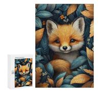 Rompecabezas 300 PCS para Adolescentes Red Fox In Autumn Leaves Rompecabezas para Adultos Juguete Decoración De Pared Difícil Difícil Desafiante De Completar 300 PCS