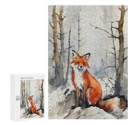 Rompecabezas 300 PCS para Adolescentes Red Fox in Winter Forest Rompecabezas DIY Juguetes Una Obra De Arte como Regalo para Toda La Familia 300 PCS