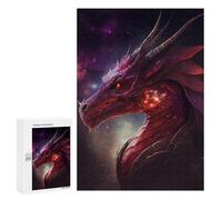 Rompecabezas 300 PCS para Adolescentes Red Space Dragon Rompecabezas para Adultos Juego Práctico Pero Divertido Y Humorístico para Cumpleaños, Navidad 300 PCS
