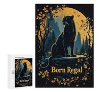 Rompecabezas 300 PCS para Adolescentes Regal Panther in Moonlight Rompecabezas para Adultos Juego Práctico Arte De Pared Desafiante De Completar 300 PCS
