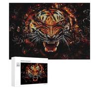 Rompecabezas 300 PCS para Adolescentes Roaring Tiger Breaks Through Glass -2 Rompecabezas para Adultos Juegos Relajantes Decoración Interacción Entre Padres E Hijos 300 PCS