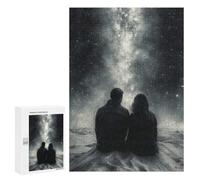 Rompecabezas 300 PCS para Adolescentes Romantic Stargazing Under The Milky Way - Charcoal Art Rompecabezas para Adultos Juguetes DIY para La Diversión Familiar Ayuda A Ejercitar El Cerebro 300 PCS