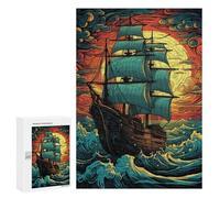 Rompecabezas 300 PCS para Adolescentes Sailing Into Sunset Rompecabezas DIY Juguetes Una Obra De Arte como Regalo para Toda La Familia 300 PCS