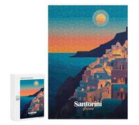 Rompecabezas 300 PCS para Adolescentes Santorini Sunset Rompecabezas para Adultos Juego Familiar Una Obra De Arte como Regalo para Toda La Familia 300 PCS