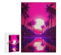 Rompecabezas 300 PCS para Adolescentes Serene Synthwave Paradise Rompecabezas para Adultos Juego Familiar Una Obra De Arte como Regalo para Toda La Familia 300 PCS