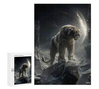 Rompecabezas 300 PCS para Adolescentes Silent Sentinel of The Moonlit Peaks - Ethereal Wilderness Guardian Rompecabezas DIY Juguetes Una Obra De Arte como Regalo para Toda La Familia 300 PCS