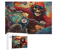 Rompecabezas 300 PCS para Adolescentes Skull Rider Fiery Adventure Rompecabezas para Adolescentes Juegos Divertidos Ensamblaje De Patrones Ayuda Al Cerebro A Ejercitarse 300 PCS