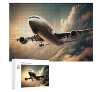 Rompecabezas 300 PCS para Adolescentes Skyward Journey Airplane in Flight Rompecabezas para Adultos Juegos Divertidos Una Obra De Arte Ayuda A Ejercitar El Cerebro 300 PCS