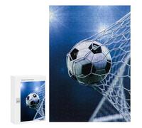 Rompecabezas 300 PCS para Adolescentes Soccer Ball in Goal Net Rompecabezas para Adultos Juego Familiar Decoración del Hogar para Cumpleaños, Navidad 300 PCS