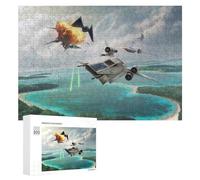 Rompecabezas 300 PCS para Adolescentes Space Battle Over A Tropical Island Rompecabezas para Adultos Juegos Relajantes Difícil Difícil Desafío Educativo 300 PCS