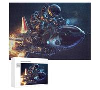 Rompecabezas 300 PCS para Adolescentes Space Motorcycle Adventure in Outer Space Rompecabezas para Adultos Juegos Relajantes Difícil Difícil Desafío Educativo 300 PCS