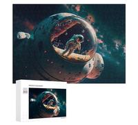 Rompecabezas 300 PCS para Adolescentes Space Station with Astronaut Rompecabezas para Adolescentes Juguetes DIY Decoración De Pared Ayuda A Ejercitar El Cerebro 300 PCS