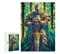 Rompecabezas 300 PCS para Adolescentes Stained Glass Paladin Rompecabezas para Adultos Juguete Decoración De Pared Difícil Difícil Desafiante De Completar 300 PCS
