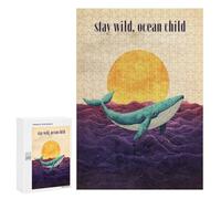 Rompecabezas 300 PCS para Adolescentes Stay Wild, Ocean Child Rompecabezas para Adultos Juego Práctico Arte De Pared Desafiante De Completar 300 PCS