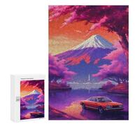 Rompecabezas 300 PCS para Adolescentes Sunset in Mount Fuji Rompecabezas para Adultos Juego Práctico Pero Divertido Y Humorístico para Cumpleaños, Navidad 300 PCS