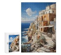 Rompecabezas 300 PCS para Adolescentes Sunset Over Santorini Rompecabezas para Adultos Juguetes DIY para La Diversión Familiar Ayuda A Ejercitar El Cerebro 300 PCS