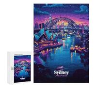 Rompecabezas 300 PCS para Adolescentes Sydney Harbour Night Rompecabezas para Adultos Juego Práctico Regalo De Cumpleaños Regalo De Cumpleaños, Regalos, 300 PCS