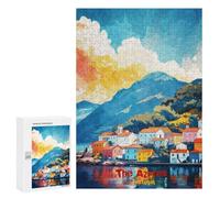 Rompecabezas 300 PCS para Adolescentes The Azores Art Rompecabezas para Adultos Juegos De Relajación Vacaciones En Casa Matar El Tiempo 300 PCS