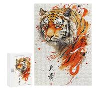Rompecabezas 300 PCS para Adolescentes The Face of A Tiger Rompecabezas Juego De Ingenio Aliviador De Estrés Desafiante para Completar 300 PCS