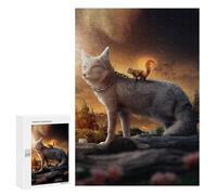 Rompecabezas 300 PCS para Adolescentes The Fox and The Squirrel Rompecabezas para Adultos Juegos De Relajación Vacaciones En Casa Matar El Tiempo 300 PCS
