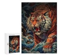 Rompecabezas 300 PCS para Adolescentes The Great Tiger Wave Rompecabezas para Adultos Juegos De Relajación Vacaciones En Casa Matar El Tiempo 300 PCS