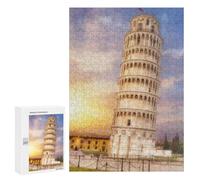 Rompecabezas 300 PCS para Adolescentes The Leaning Tower of Pisa Rompecabezas para Adultos Juguete Decoración De Pared Mejora La Memoria Ayuda A Ejercitar El Cerebro 300 PCS
