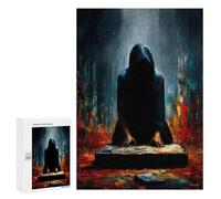 Rompecabezas 300 PCS para Adolescentes The Oath Beneath The Veil - The Kneeling Figure Before The Stone Rompecabezas para Adultos Juego Práctico Arte De Pared Desafiante De Completar 300 PCS
