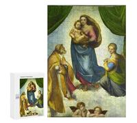 Rompecabezas 300 PCS para Adolescentes The Sistine Madonna Rompecabezas para Adultos Juego Familiar Decoración del Hogar para Cumpleaños, Navidad 300 PCS