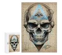Rompecabezas 300 PCS para Adolescentes Third Eye Blind Skull Rompecabezas para Adultos Juego Práctico Pero Divertido Y Humorístico Regalo De Cumpleaños, Regalos, 300 PCS