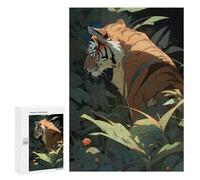 Rompecabezas 300 PCS para Adolescentes Tiger in Shadows Rompecabezas para Adolescentes Juegos Divertidos Ensamblaje De Patrones Ayuda Al Cerebro A Ejercitarse 300 PCS