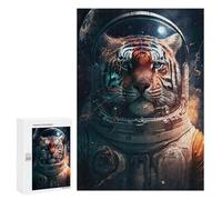 Rompecabezas 300 PCS para Adolescentes Tiger in Space Rompecabezas Juego De Ingenio Aliviador De Estrés Desafiante para Completar 300 PCS