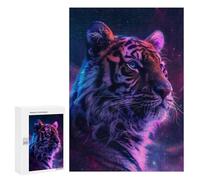 Rompecabezas 300 PCS para Adolescentes Tiger Space Animal Rompecabezas para Adultos Juego Familiar Decoración del Hogar para Cumpleaños, Navidad 300 PCS