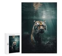 Rompecabezas 300 PCS para Adolescentes Tiger Underwater Swimming Rompecabezas para Adultos Juego Familiar Una Obra De Arte como Regalo para Toda La Familia 300 PCS
