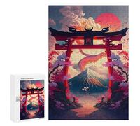 Rompecabezas 300 PCS para Adolescentes Torii Gate Japan Icon Rompecabezas Juego De Ingenio Aliviador De Estrés Desafiante para Completar 300 PCS