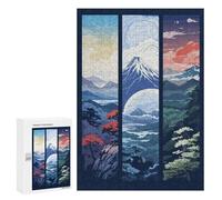 Rompecabezas 300 PCS para Adolescentes Triple Japanese Mountains Rompecabezas para Adultos Juego Familiar Una Obra De Arte como Regalo para Toda La Familia 300 PCS